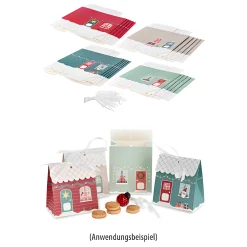 Adventskalender Bastelset 'Weihnachtshaus', 48-teilig