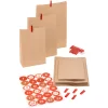 Adventskalender Bastelset 'Natur/Rot', 72-teilig