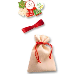 Adventskalender Beutel in Juteoptik, 49-teilig