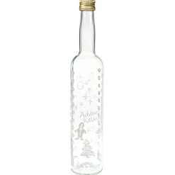Adventskalender-Flasche 500 ml weiß