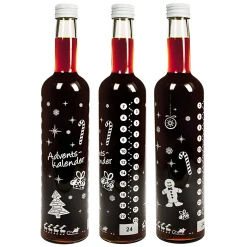Adventskalender-Flasche 500 ml weiß