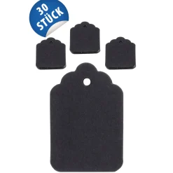 Anhängeetikett 4 x 6 cm schwarz, 30 Stück