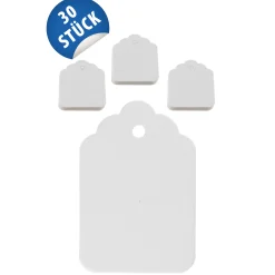 Anhängeetikett 4 x 6 cm weiß, 30 Stück