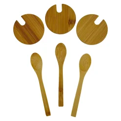 Bambusdeckel Ø 67 mm mit Löffel, 3er Set