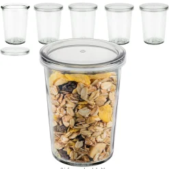 Becherglas 150 ml mit Deckel, 6er Set