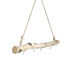 Birkenast 50 cm mit Kordelhenkel und 5 Haken