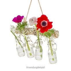 Blumen in Bügelflasche, 4er-Set
