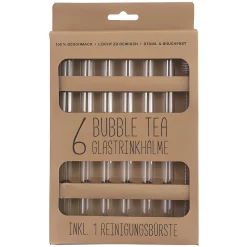 Bubble Tea Glastrinkhalme 21 cm, Ø 14 mm, 6 Stück