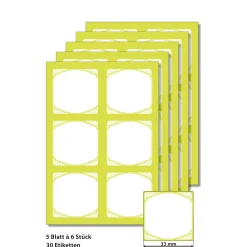 Cubi Etikettenbogen lime, 5 Blatt