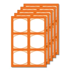 Cubi Etikettenbogen orange, 5 Blatt