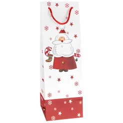 3D Flaschentasche 'Nikolaus' 12,5 x 11,5 x 34 cm