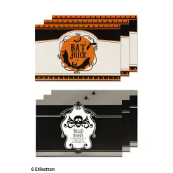 Deko-Sticker 'Halloween' für Flaschen, 15 x 10 cm, 6 Stück