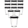 12er Set Becherglas 65 ml TO 58 mit Deckel schwarz