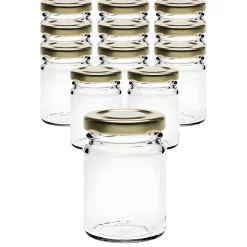 12er Set Pott 106 ml mit Deckel gold