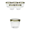6er Set Sturzglas 230 ml mit Deckel gold