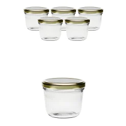 6er Set Sturzglas 230 ml mit Deckel gold