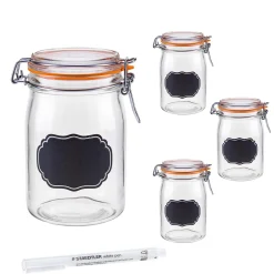 Ermetico 1000 ml mit Tafel, 4er Set