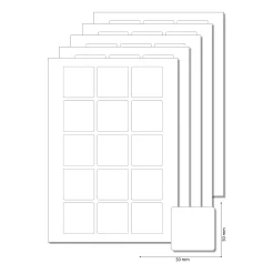 Etiketten 50 x 50 mm weiß -  5 Blatt A4
