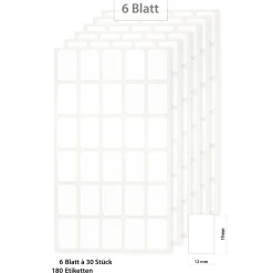 Etiketten 19 x 12 mm, weiß, 180 Stück