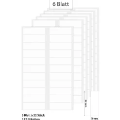 Etiketten 32 x 10 mm, weiß, 132 Stück