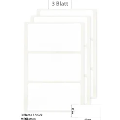 Etiketten 67 x 35 mm, weiß, 18 Stück