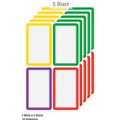 Etiketten 'Rahmen in 4 Farben', 20 Stück