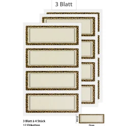 Etiketten 'Rahmen in Leo-Optik' 70 x 25 mm, 12 Stück