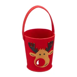 Filzkorb 'Rentier' Ø 12 cm, rot