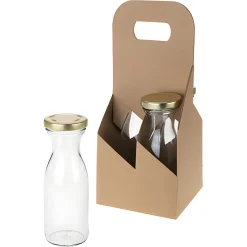 Flaschenkarton 4er 130 x 130 x 290 mm natur