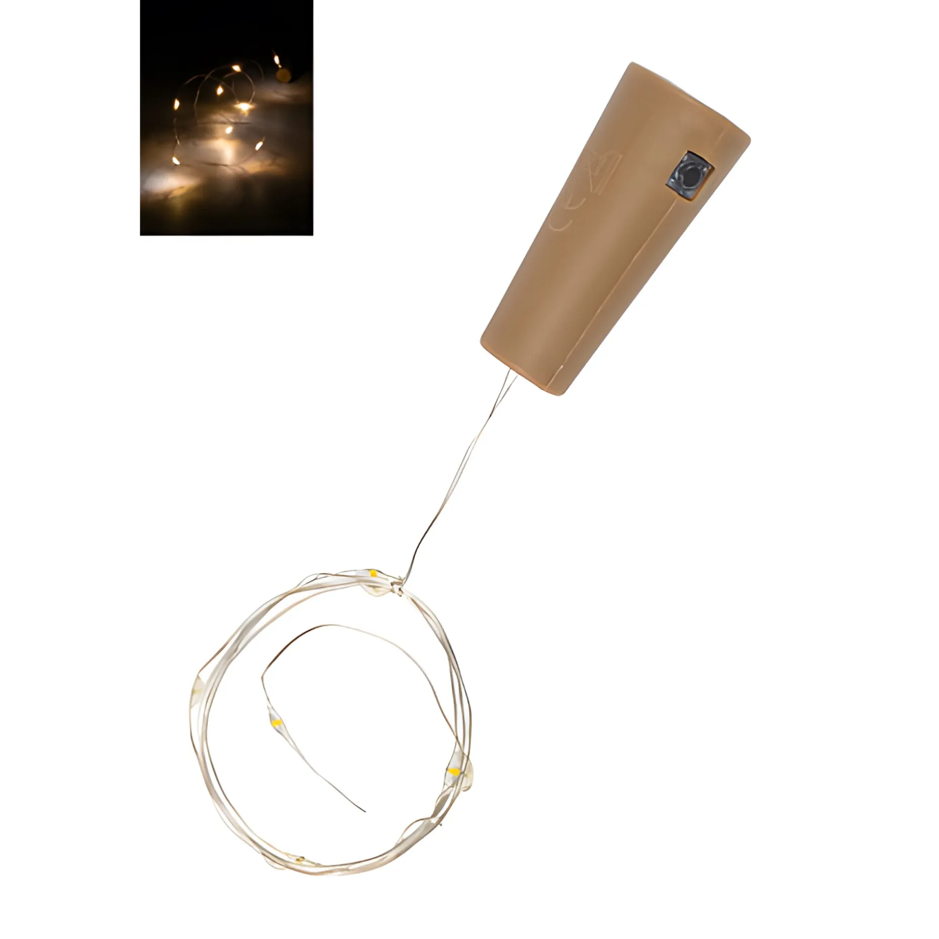 Flaschenlicht mit Abschaltautomatik, 8 LEDs, warmweiß