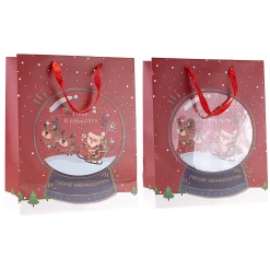Geschenktüte 'Schneekugel' rot, groß