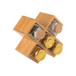 Gewürzregal aus Bambus 16 x 16 cm