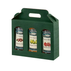 Gläserkarton 3er 190 x 60 x 150 mm grün