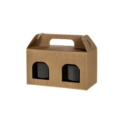 Gläserkarton 2er 140 x 70 x 80 mm natur