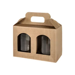 Gläserkarton 2er 170 x 80 x 120 mm natur