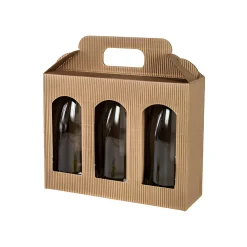 Gläserkarton 3er 190 x 60 x 150 mm natur