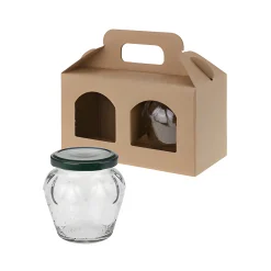 Gläserkarton 2er 170 x 80 x 90 mm natur