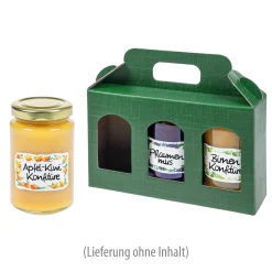 Gläserkarton 3er 190 x 60 x 120 mm grün