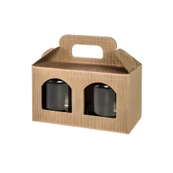 Gläserkarton 2er 170 x 80 x 95 mm natur
