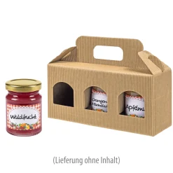 Gläserkarton 3er 190 x 60 x  90 mm natur