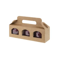 Gläserkarton 3er 160 x 50 x 50 mm natur