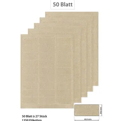 Grasetiketten 63,5 x 29,6 mm, 50 Blatt A4, 1350 Stück