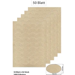 Grasetiketten oval 40,6 x 25,4 mm, 50 Blatt A4, 1800 Stück