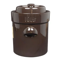 Gärtopf 10 Liter braun mit Beschwerungssteinen