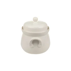 Gärtopf  1 Liter creme-weiß mit Beschwerungssteinen