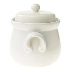 Gärtopf  3 Liter creme-weiß mit Beschwerungssteinen