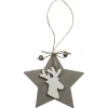 Holz-Anhänger 'Stern mit Elch' rustikal