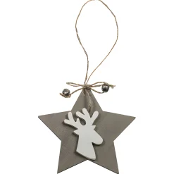 Holz-Anhänger 'Stern mit Elch' rustikal