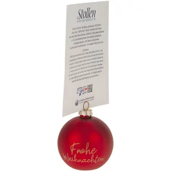 Kartenhalter 'Christbaumkugel' rot, Ø 8 cm