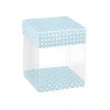 Klarsichtschachtel  80 x 80 x 90 mm blau gepunktet